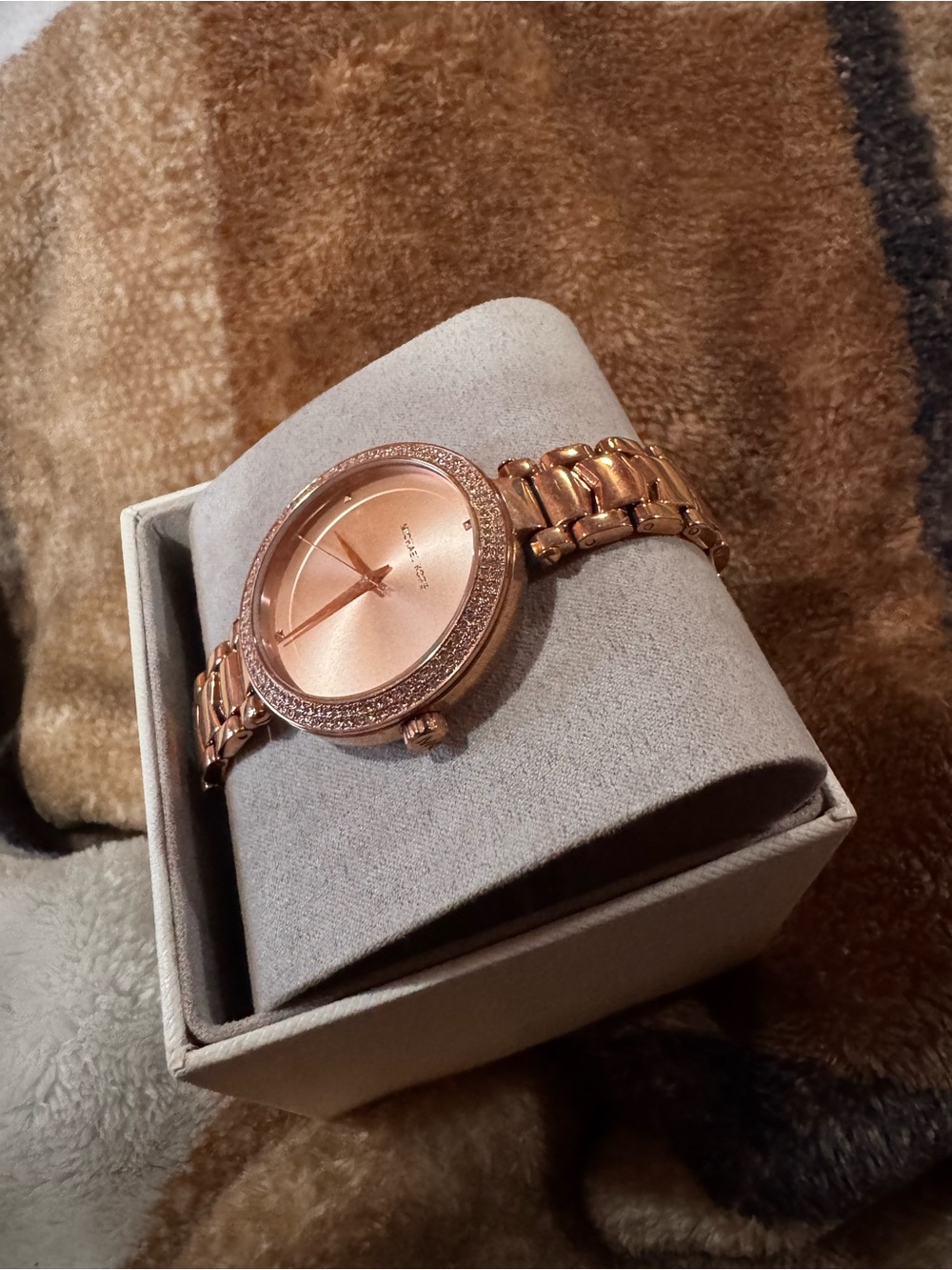 Michael Kors Rose Gold Crystal Bezel Women's Bracelet Watch - Picture 6 of 7